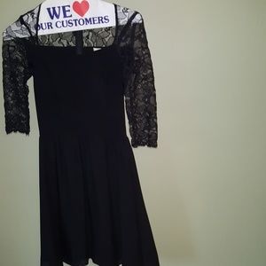LBD Erin Fetherston, 0,Black with Lace Dress